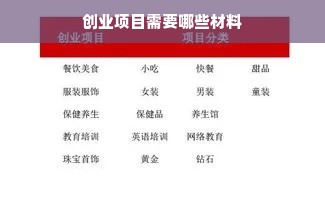 创业项目需要哪些材料