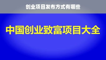 创业项目发布方式有哪些