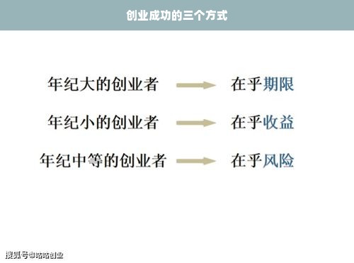 创业成功的三个方式