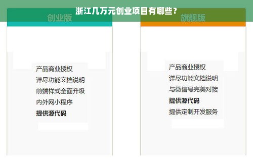 浙江几万元创业项目有哪些？