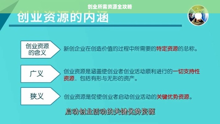 创业所需资源全攻略