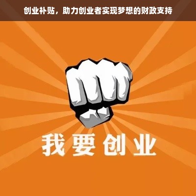 创业补贴，助力创业者实现梦想的财政支持