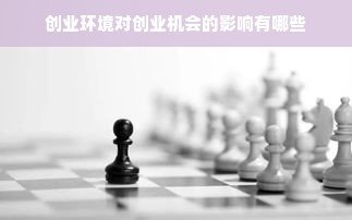 创业环境对创业机会的影响有哪些