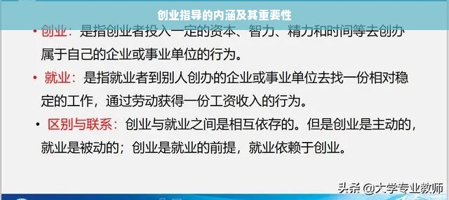 创业指导的内涵及其重要性