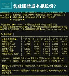 创业哪些成本是股份？