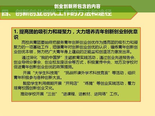 创业创新所包含的内容