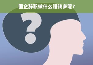 国企辞职做什么赚钱多呢？