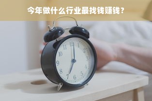 今年做什么行业最找钱赚钱？