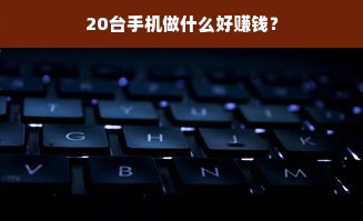 20台手机做什么好赚钱？