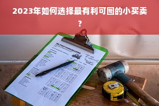 2023年如何选择最有利可图的小买卖？