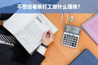 不想给老板打工做什么赚钱？