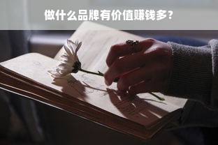 做什么品牌有价值赚钱多？