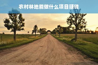 农村林地能做什么项目赚钱